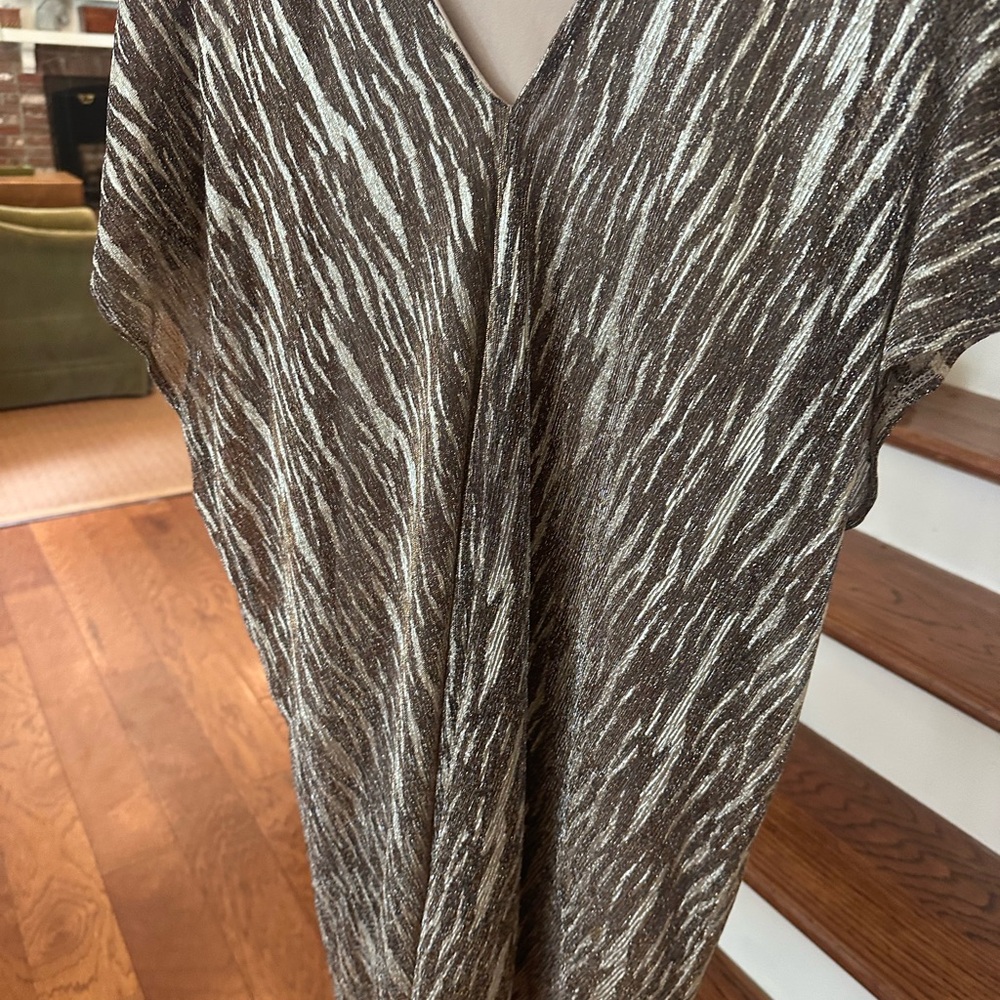 Brown and White Patterned Dress